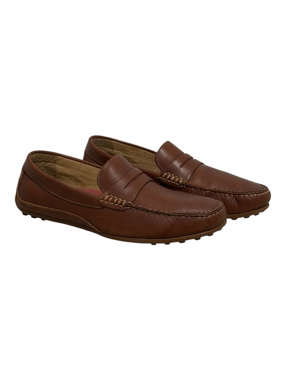 Florsheim Penny Loafer Cognac Brown Leather Driving Moccasins- NEW - Men’s 8